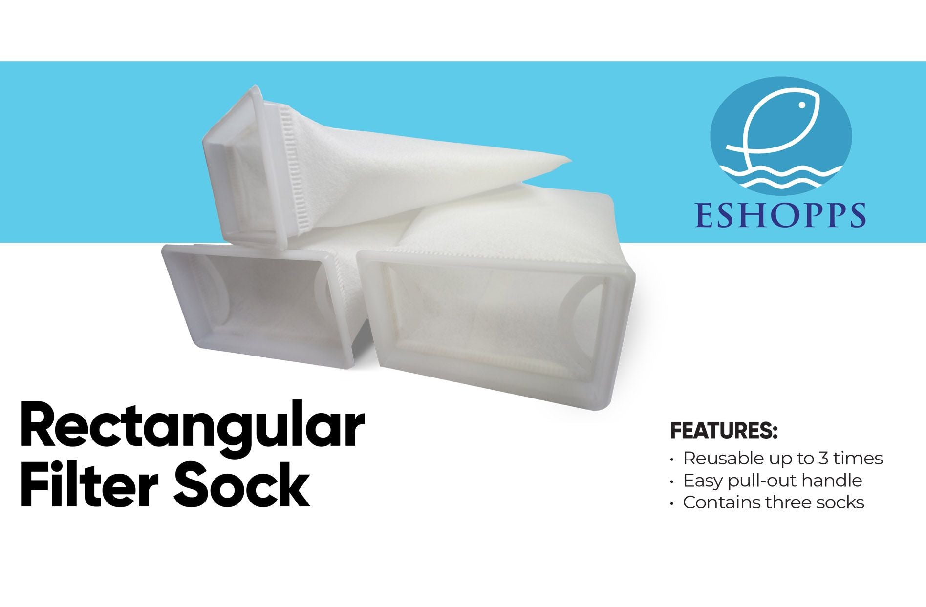 Rectangular Filter Socks 300 micron Carolina Aquatics