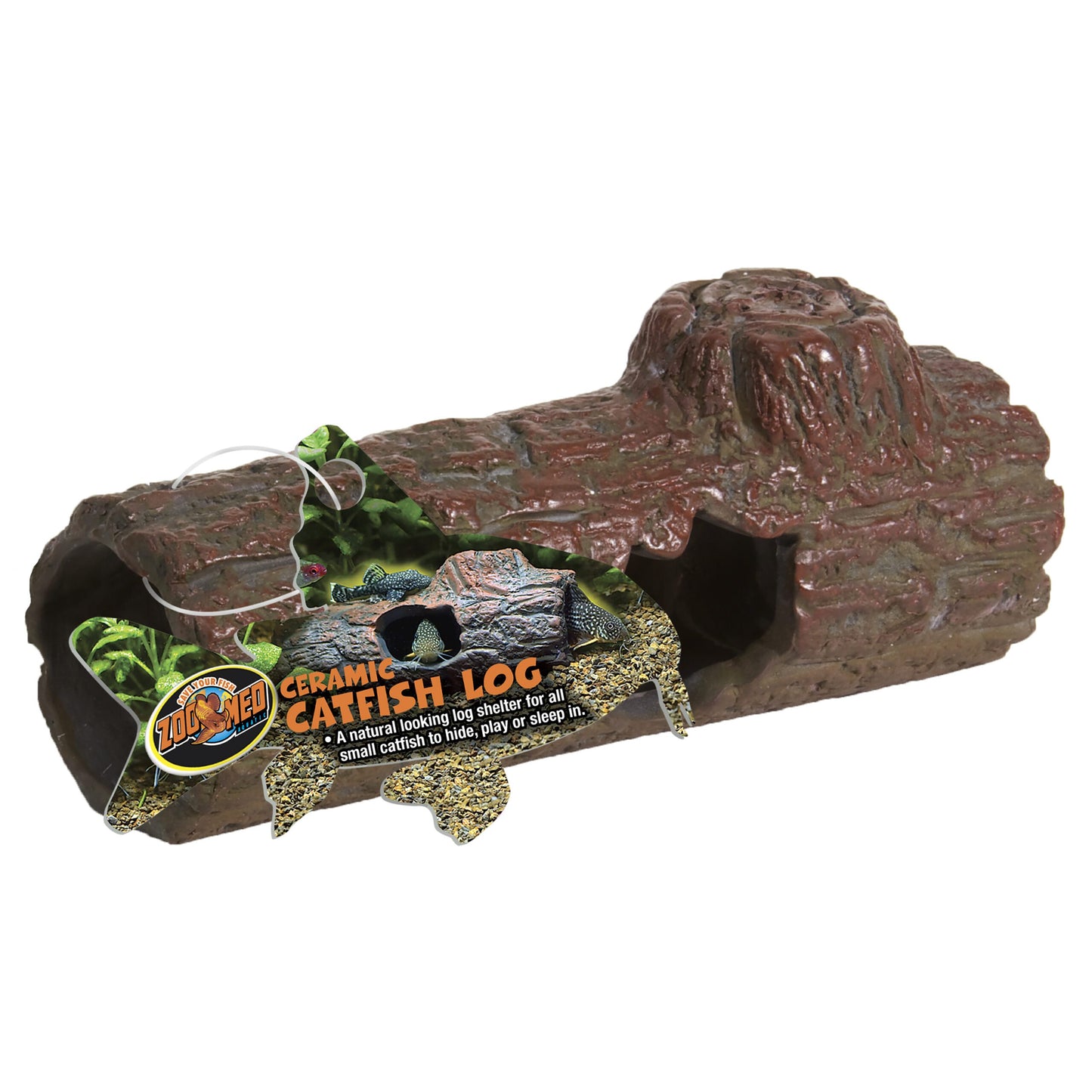 Ceramic Catfish Log