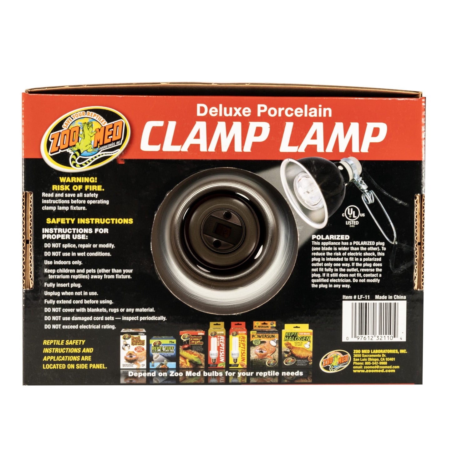 Deluxe Porcelain Clamp Lamp