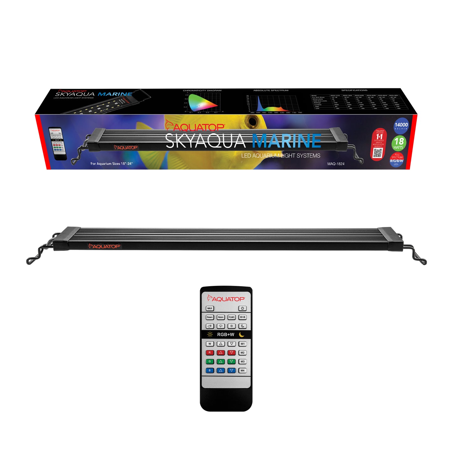 SKYAQUA MARINE SLIM LED WITH IR REMOTE SALTWATER AND REEF TANK LIGHTS
