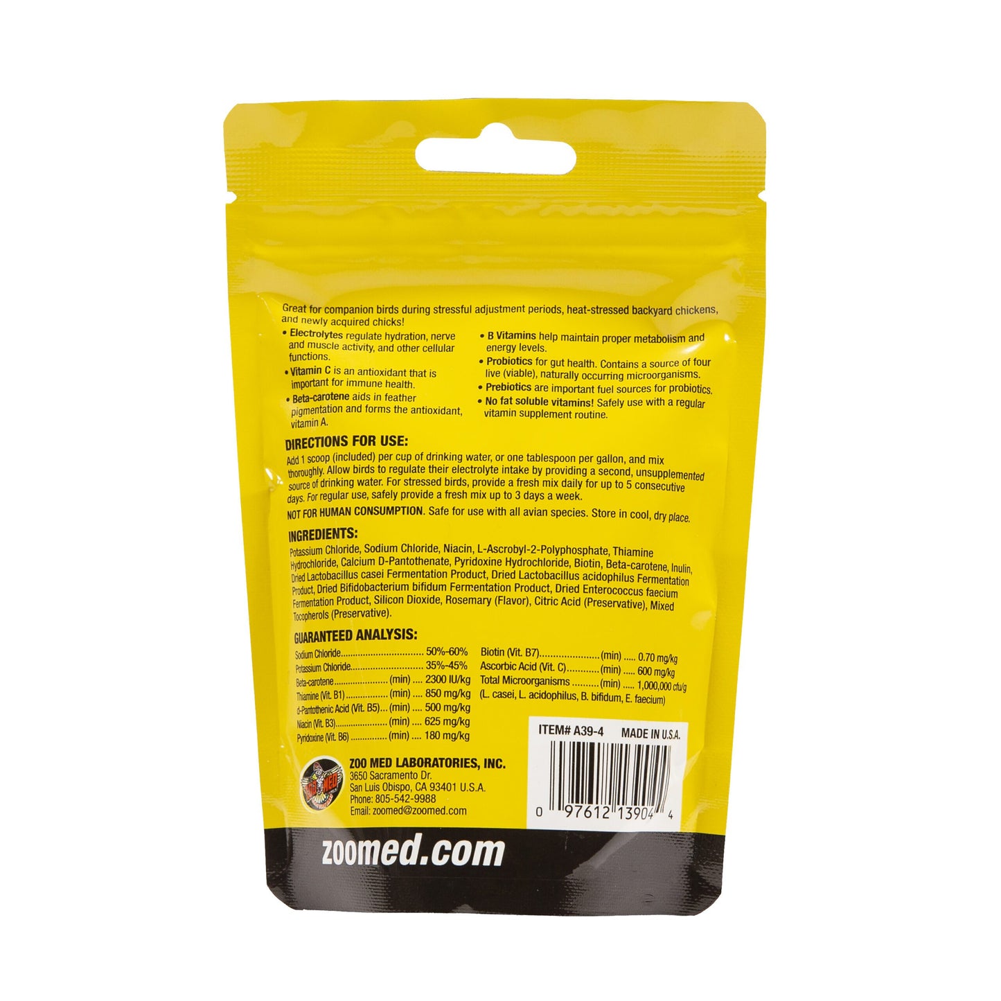 Avian Electrolytes