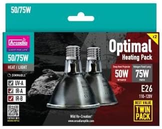Arcadia Optimal Heat Pack, Deep Heat Projector 50 Watt and Halogen Flood 75 Watt