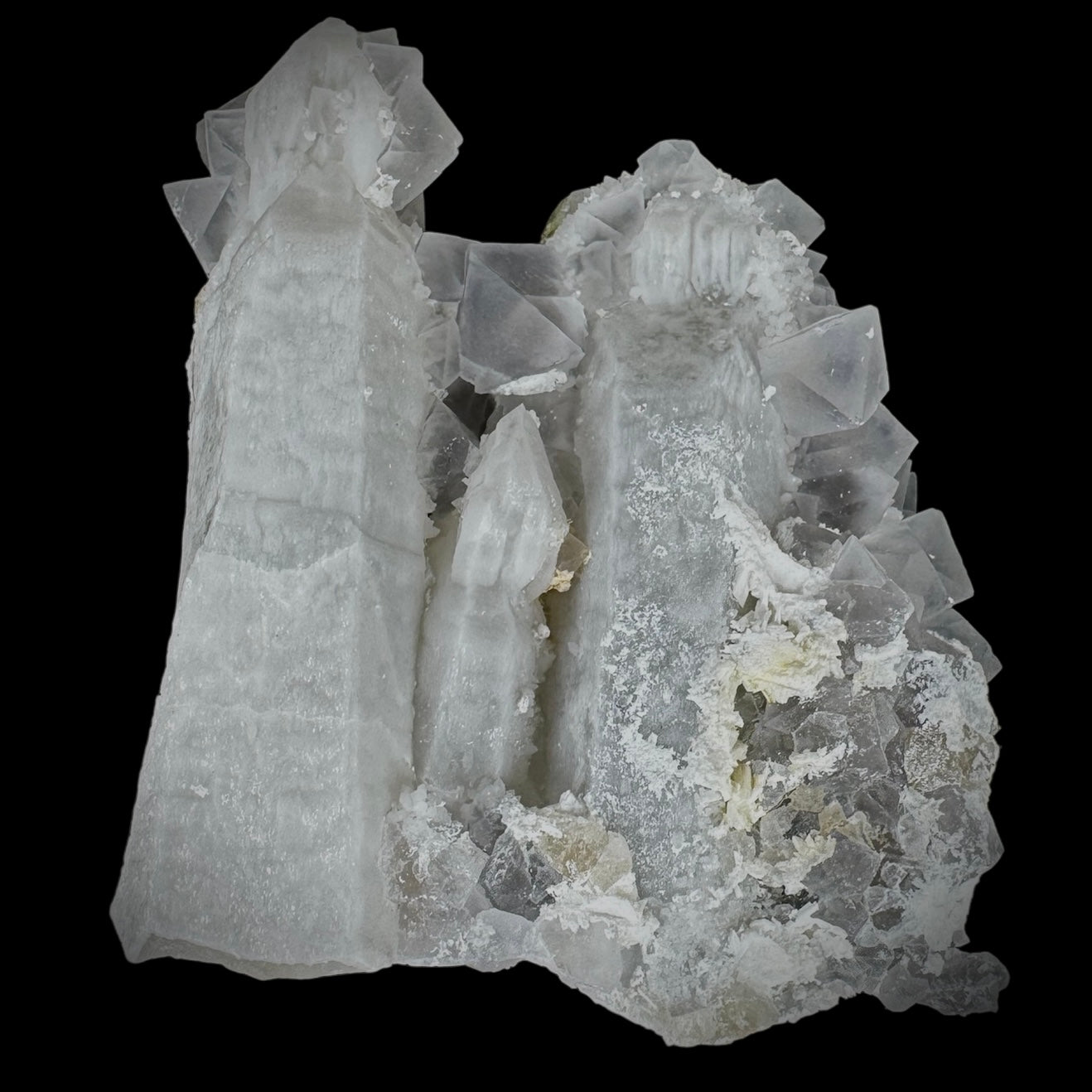 Fluorite on Candle Quartz