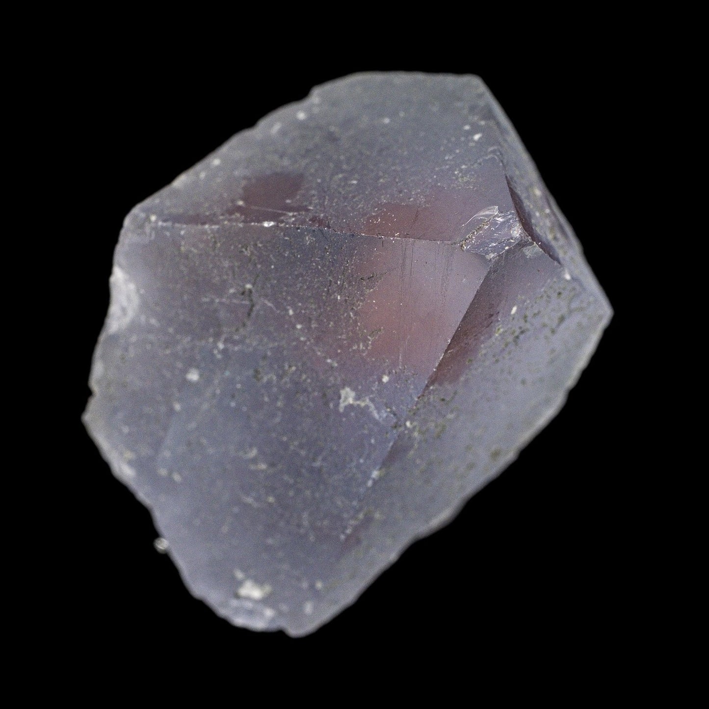 Blue Octahedral Fluorite w/ Pink Phantom