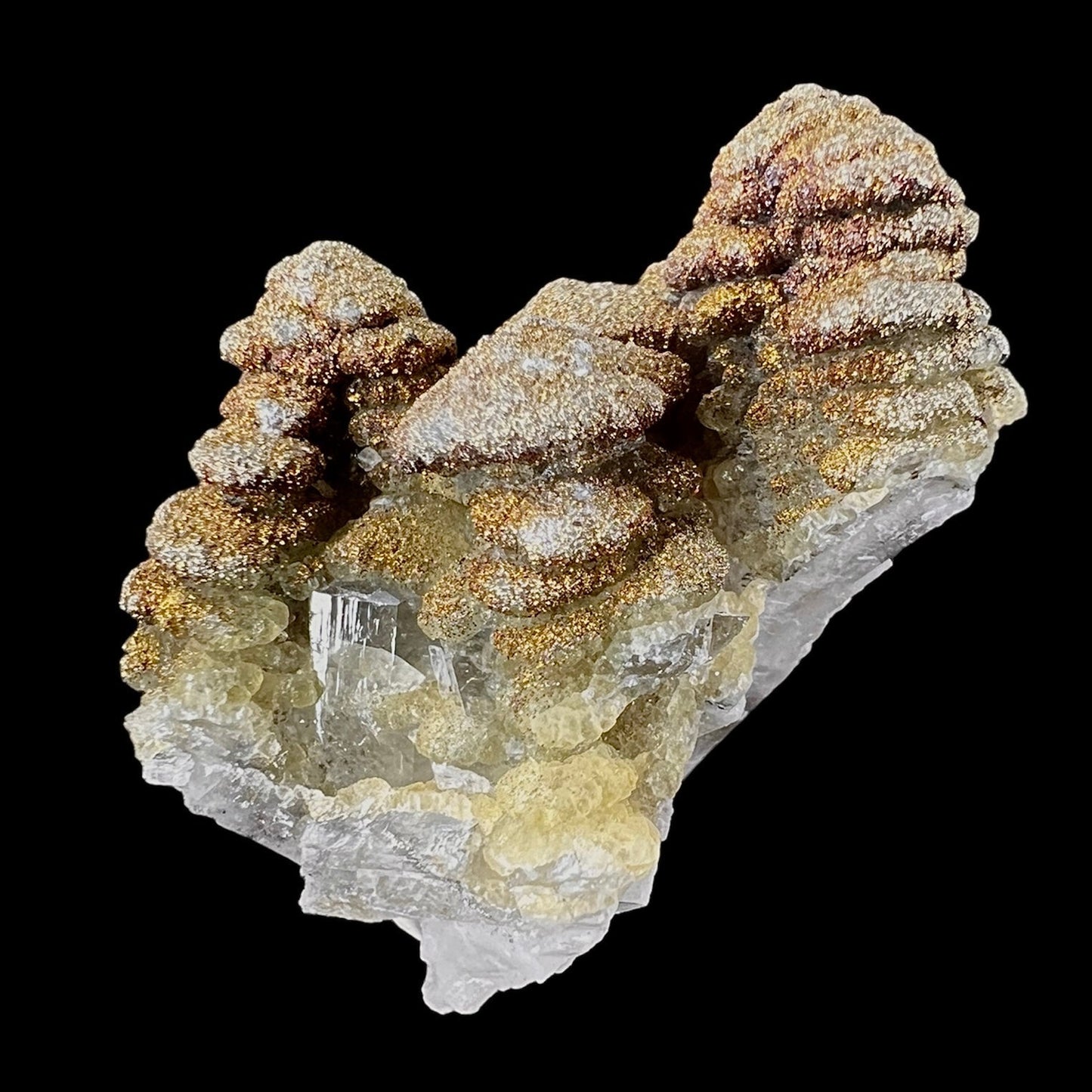 Pagoda Calcite w/ Rainbow Pyrite