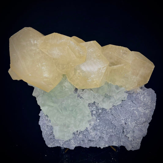 Green Fluorite w/ Yellow Calcite