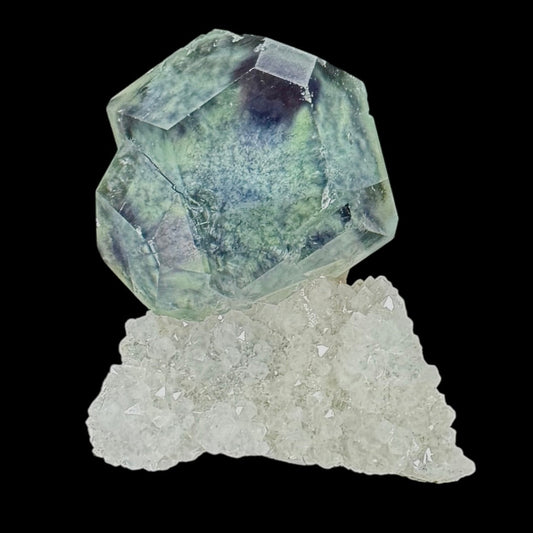 Fluorite Green on Quartz