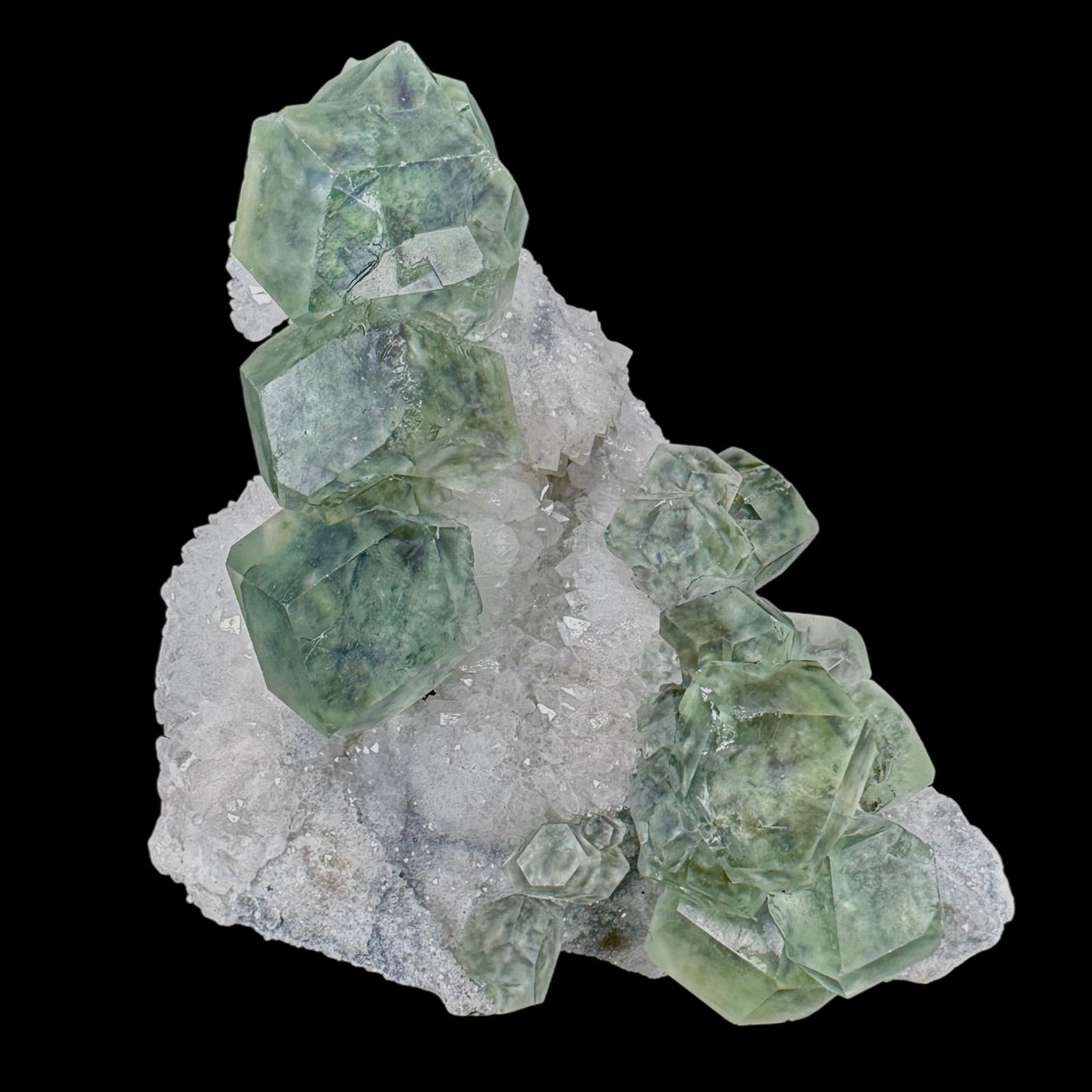 Fluorite Green on Quartz