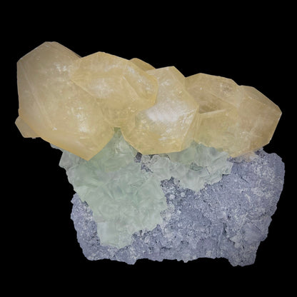 Green Fluorite w/ Yellow Calcite