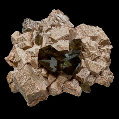 Smoky Quartz on Feldspar