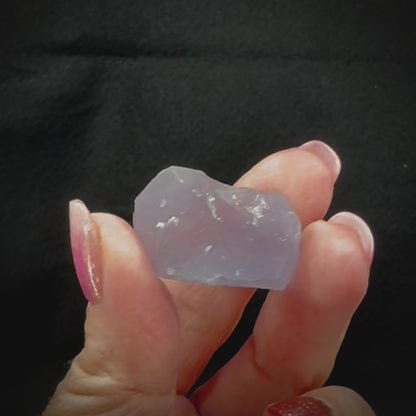 Blue Octahedral Fluorite w/ Pink Phantom