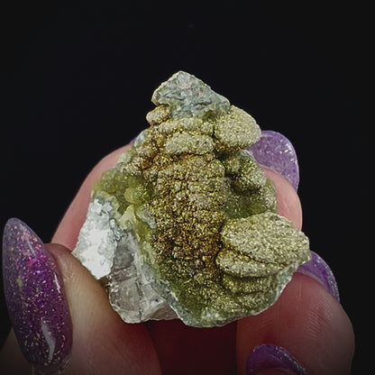 Pagoda Calcite w/ Rainbow Pyrite