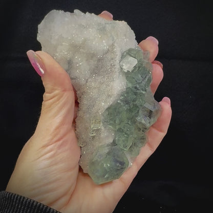 Fluorite Green on Quartz