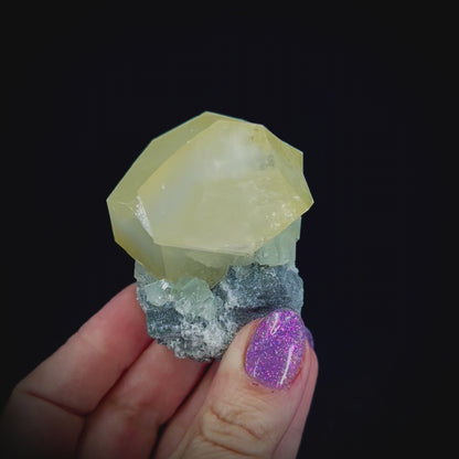 Green Fluorite w/ Yellow Calcite