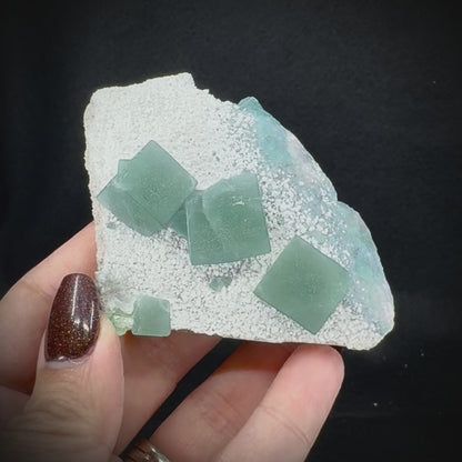 Fluorite Cubes on Matrix