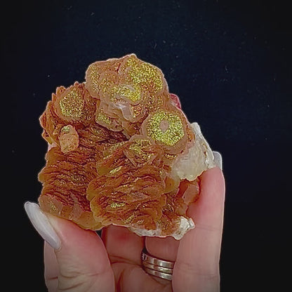 Red Calcite w/ Pyrite