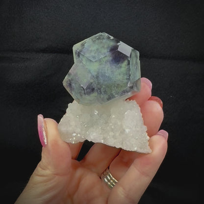 Fluorite Green on Quartz
