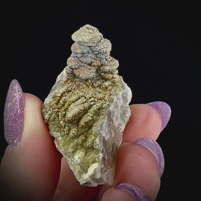 Pagoda Calcite w/ Rainbow Pyrite