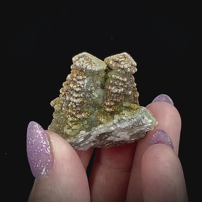 Pagoda Calcite w/ Rainbow Pyrite