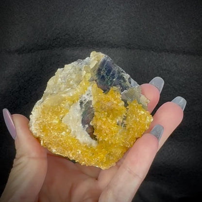 Fluorite Rainbow with Yellow Calcite