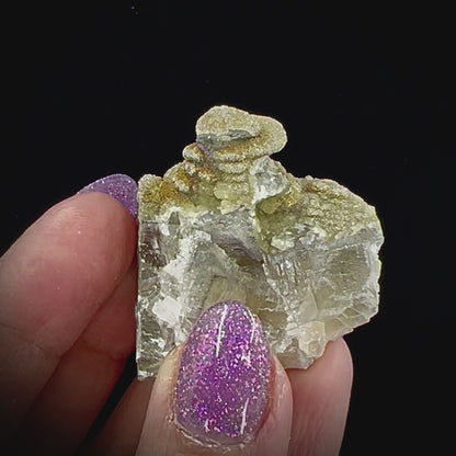 Pagoda Calcite w/ Rainbow Pyrite