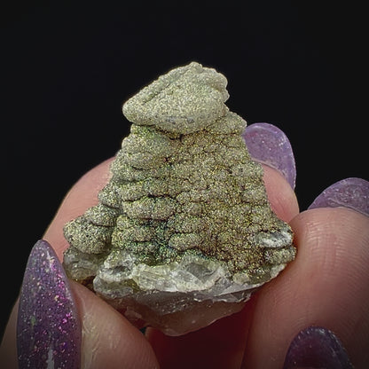 Pagoda Calcite w/ Rainbow Pyrite