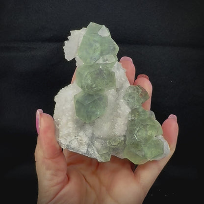 Fluorite Green on Quartz