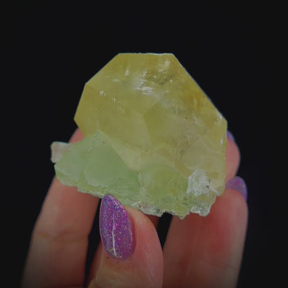 Green Fluorite w/ Yellow Calcite