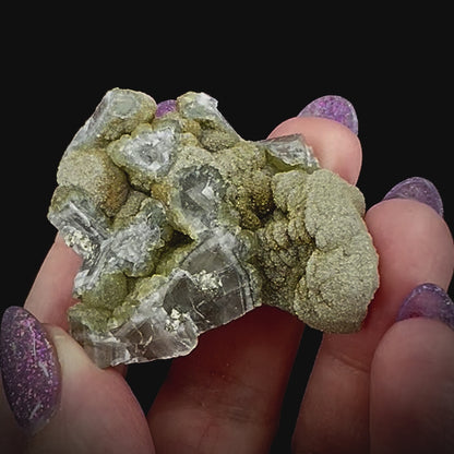 Pagoda Calcite w/ Rainbow Pyrite