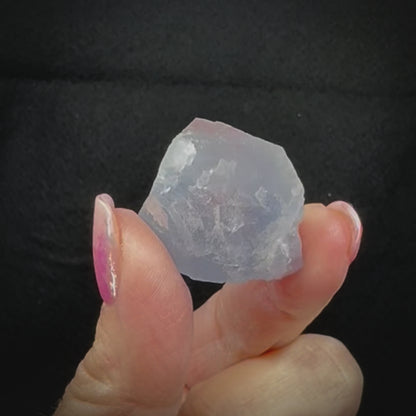 Blue Octahedral Fluorite w/ Pink Phantom
