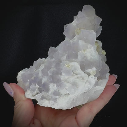 Fluorite on Candle Quartz